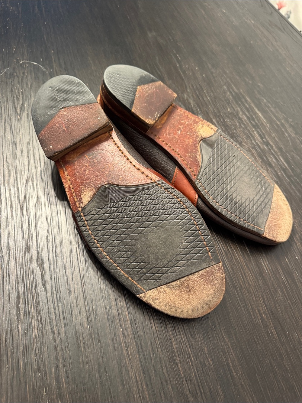 Men's Two-Tone Brown Leather Penny Loafers - Picture 5 of 7